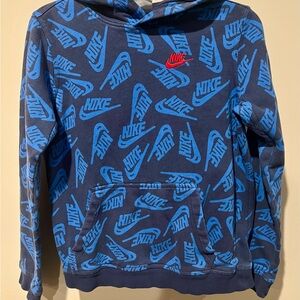 Nike Navy and Blue Logo Hoodie